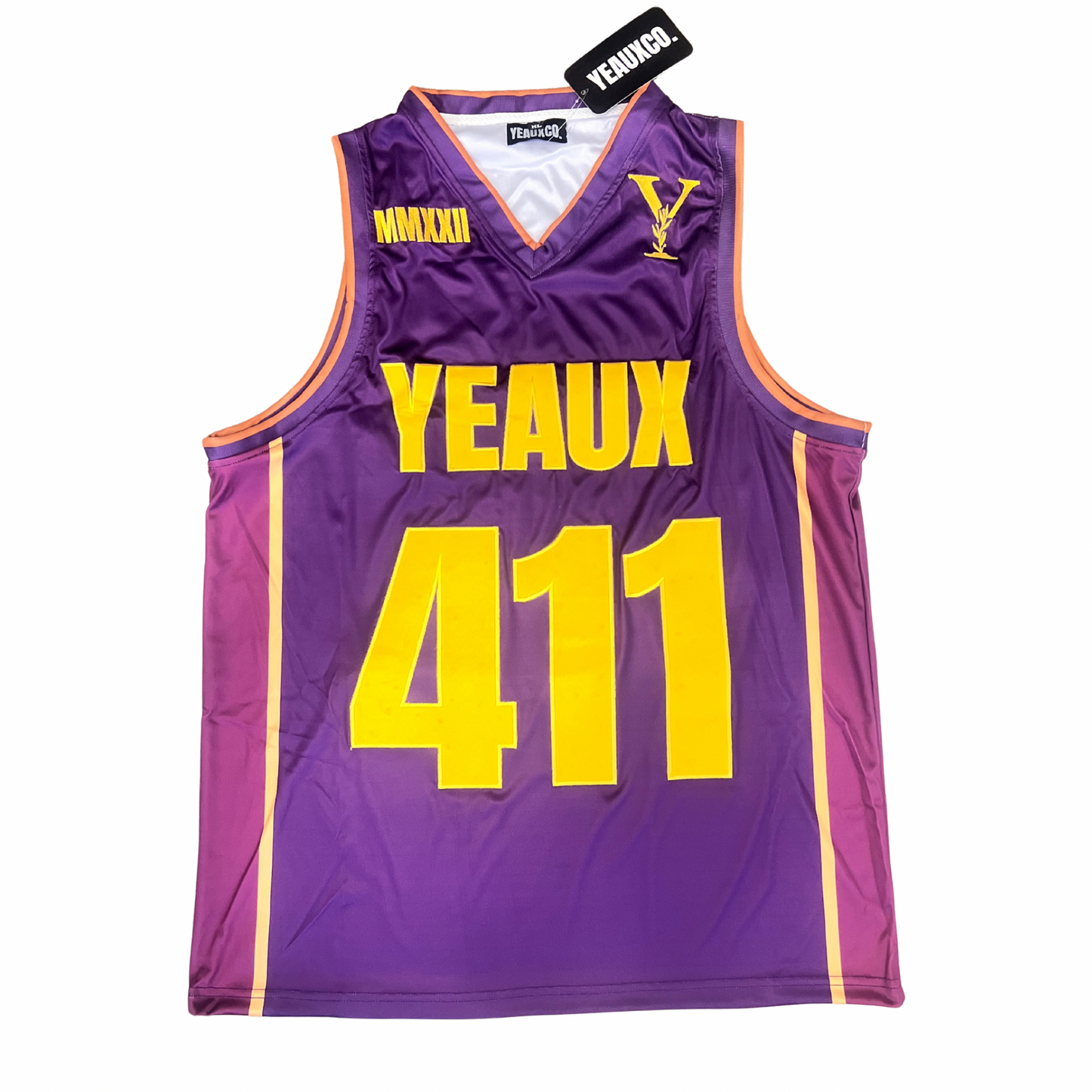 YEAUX 411 Authentic BBall Jersey - purple/gold