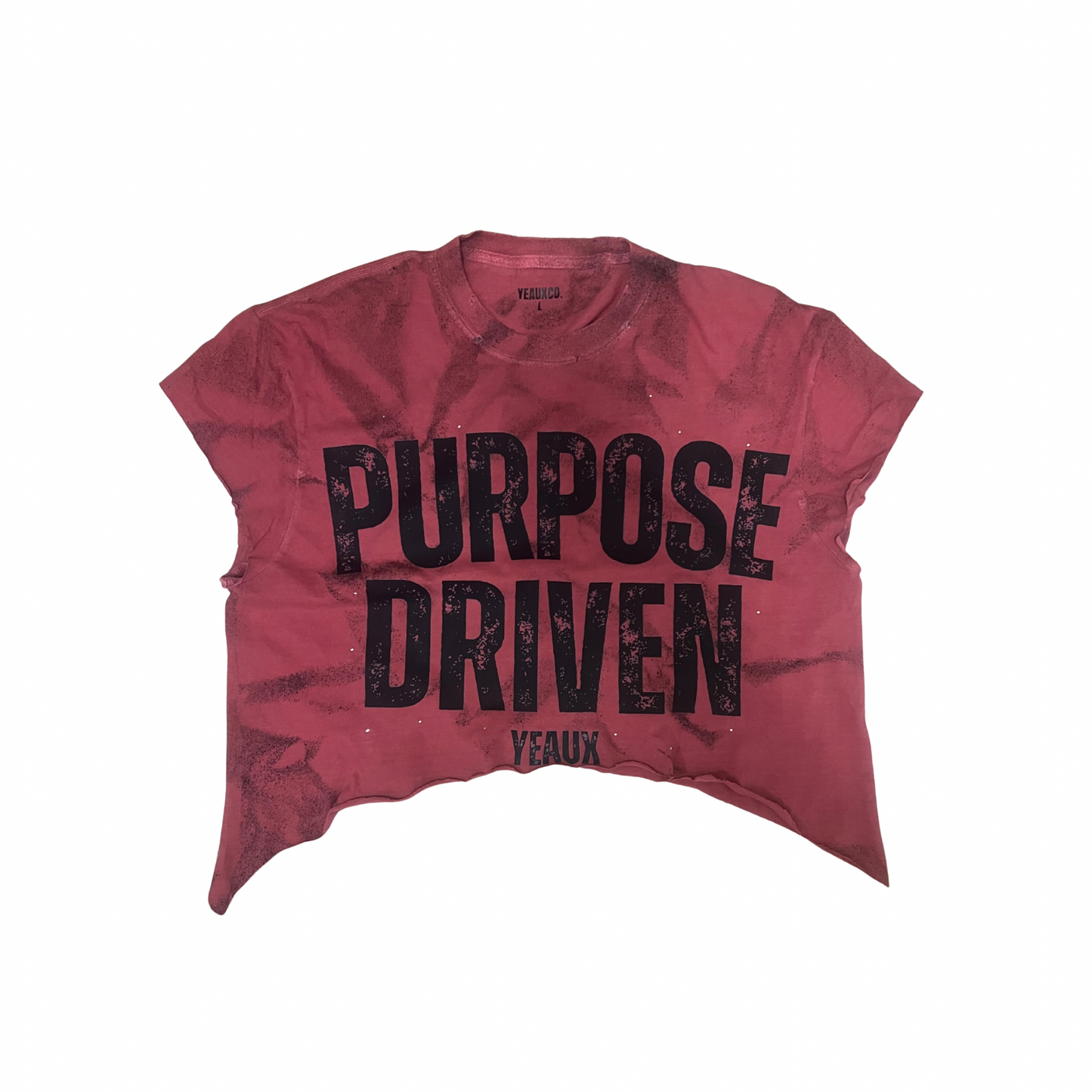 YEAUX Purpose Driven sleeveless crop top - crimson/black