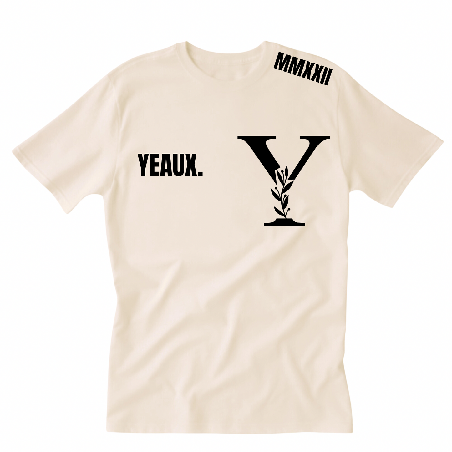YEAUX Y tee - cream/black