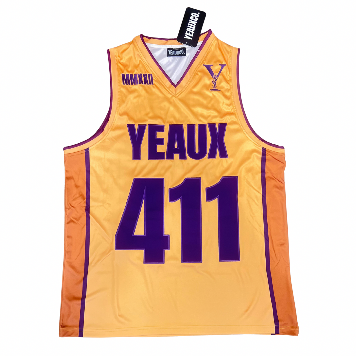 YEAUX 411 Authentic BBall Jersey - gold/purple