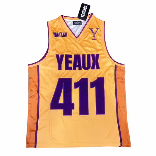 YEAUX 411 Authentic BBall Jersey - gold/purple