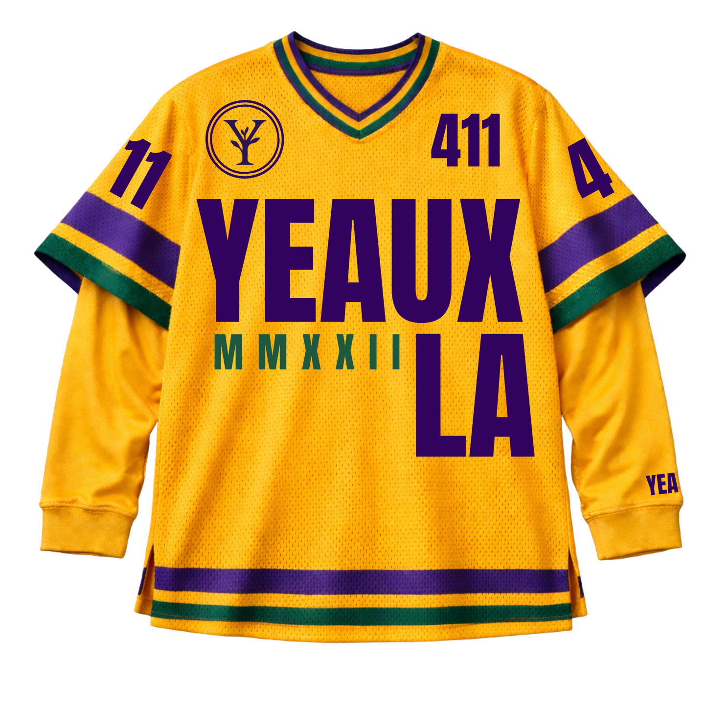 YEAUXLA MG26 double layer mesh jersey - gold