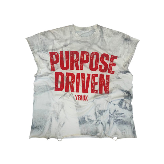 YEAUX Purpose Driven sleeveless tee - cream/red/black