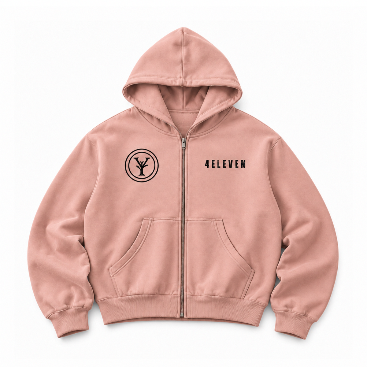 PREORDER YEAUX vintage wash boxy hoody - salmon pink (2-3 week fulfillment)