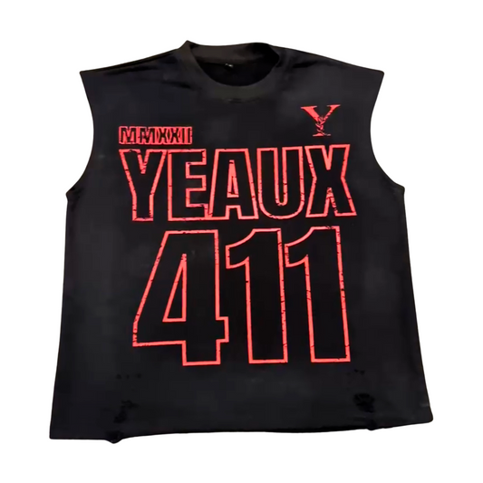 YEAUX 411 cut off - black/red