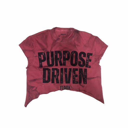 YEAUX Purpose Driven sleeveless crop top - crimson/black