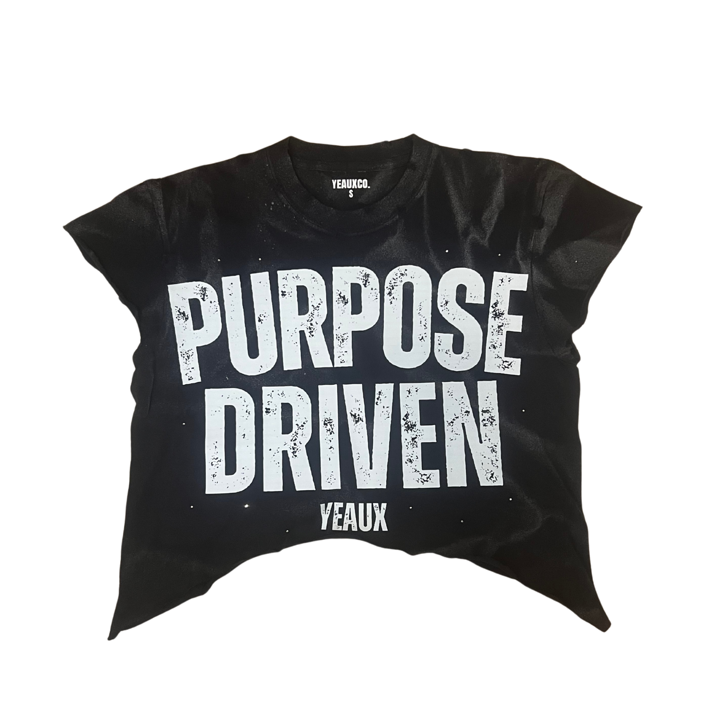 YEAUX Purpose Driven sleeveless crop top - black/white
