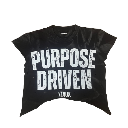 YEAUX Purpose Driven sleeveless crop top - black/white