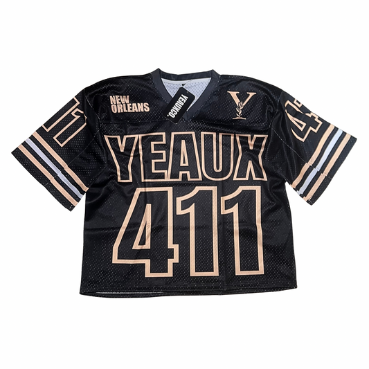 YEAUX SAINTS mesh jersey - black/cream/white
